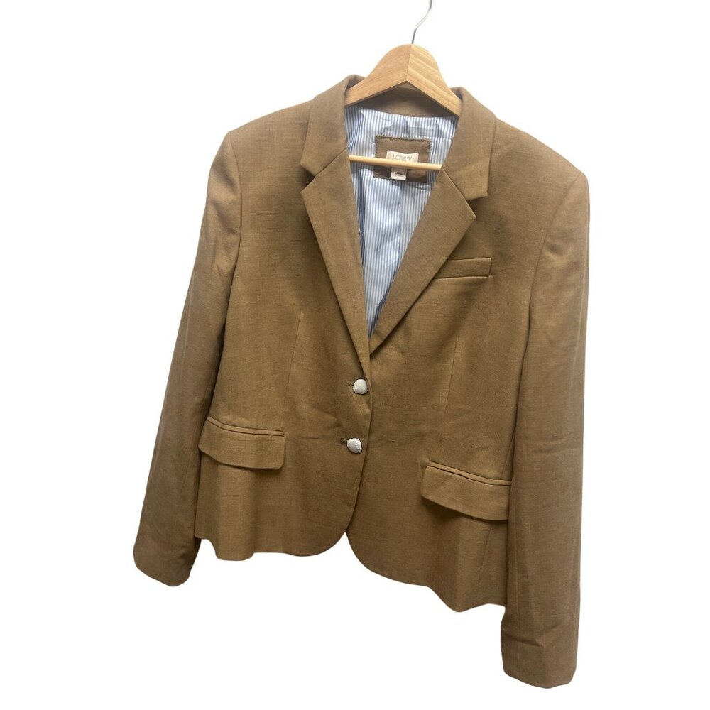J. Crew NWOT Tan Wool Blend Original Schoolboy Blazer - Picture 3 of 9